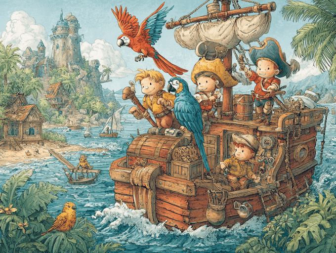 Auf dem Piratenschiff: Abenteuer mit Wimmelbildern erleben
