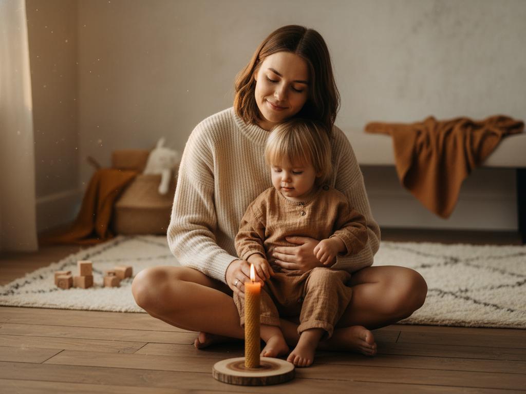 Ein stilvoll inszeniertes Abschiedsritual mit Mutter und Kind als emotionaler Moment zum Ende der Stillzeit.