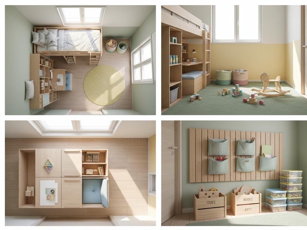 Ein innovatives Kinderzimmer mit Podestlösung, Stauraum und deutlicher Raumgliederung zum Schlafen, Spielen und Lernen.