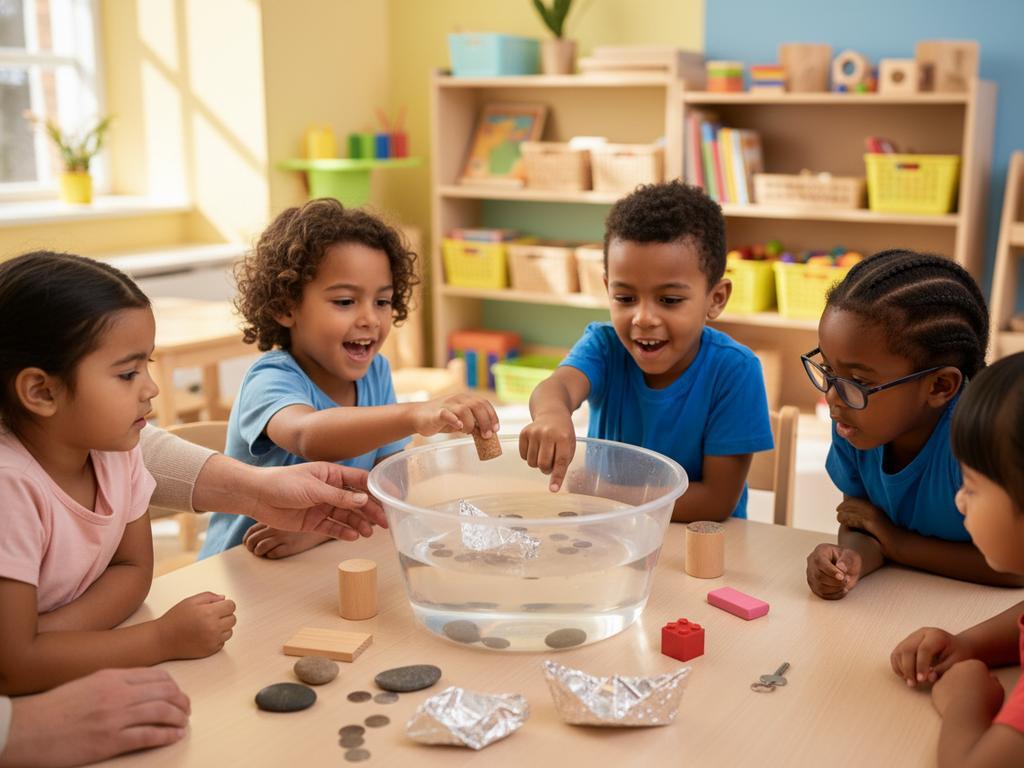 Fotorealistische Nahaufnahme eines Regenbogen-Wasserexperiments mit Zucker und Lebensmittelfarbe im Glas, ideal zur Veranschaulichung von Dichte und Wasserexperimenten für Kinder.